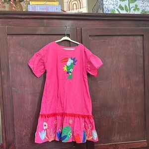 Mini Boden Toucan Cotton Summer Dress 9-10